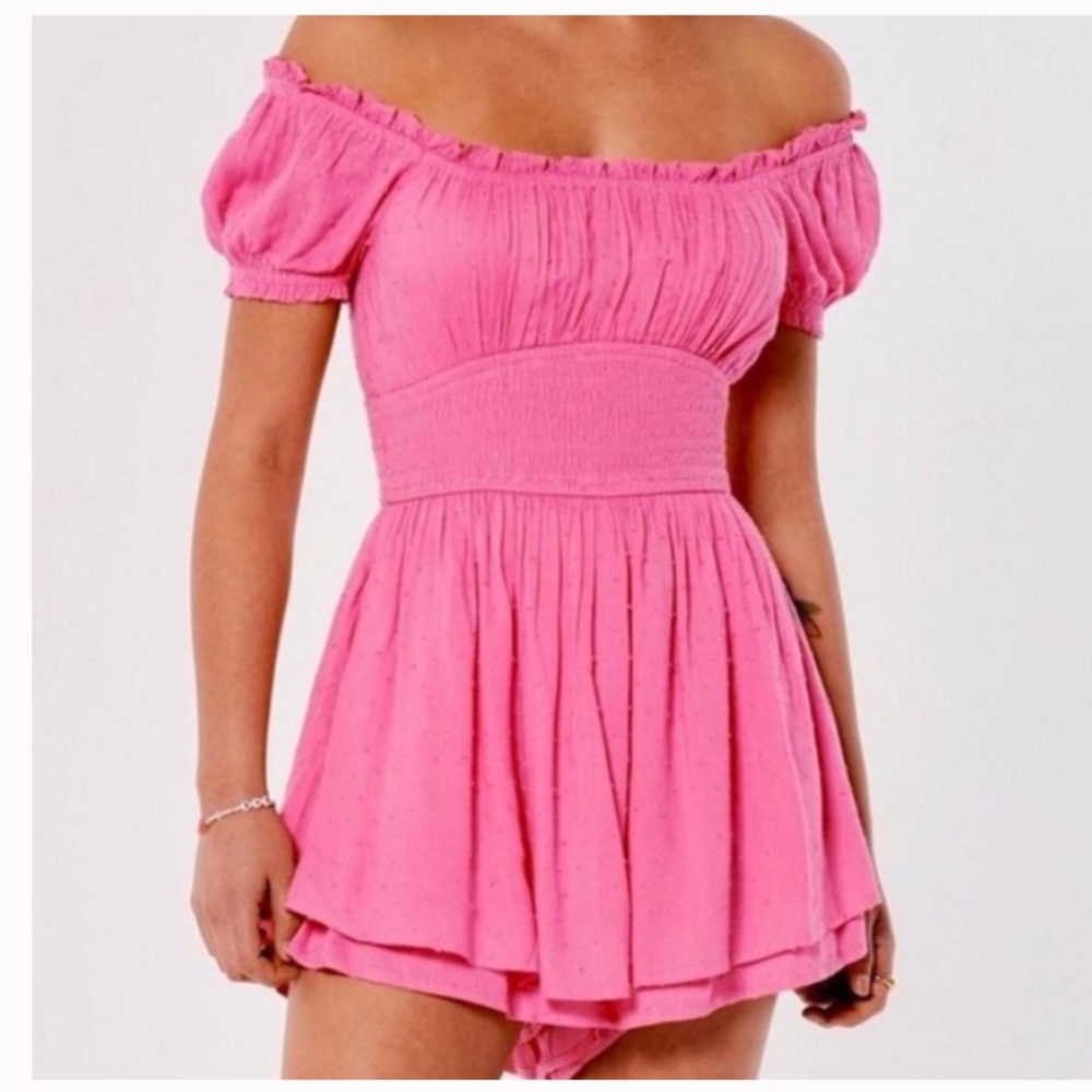 Pink Off-Shoulder Romper NWT